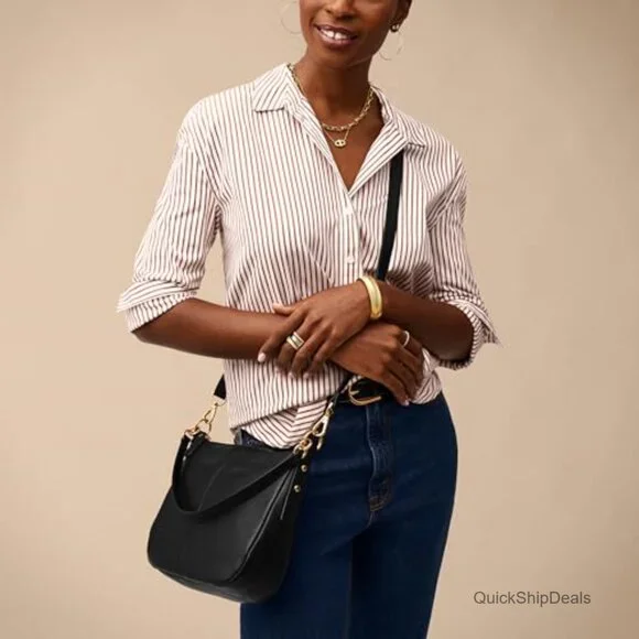 Leather Crossbody Purse Handbag with Adjustable Strap - Picture 3 of 7